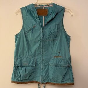 G1 Basic‎ Goods Teal Zipper Front & Back Pockets Utility Y2K Vest Women Size M